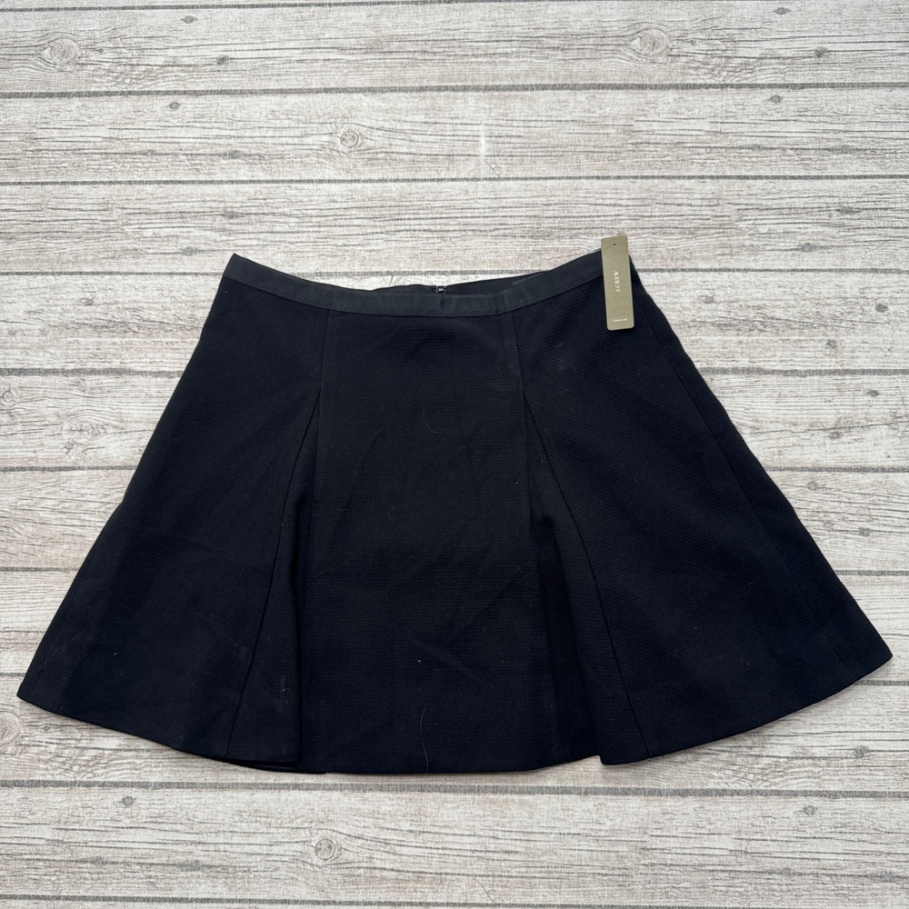 NEW J.Crew Mini Skirt Women's 12 Black Lined Grosgrain A-Line Pull On Athletic